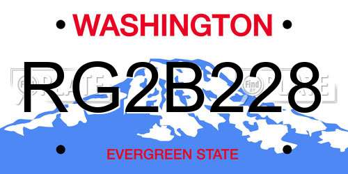 RG2B228 Washington License Plate