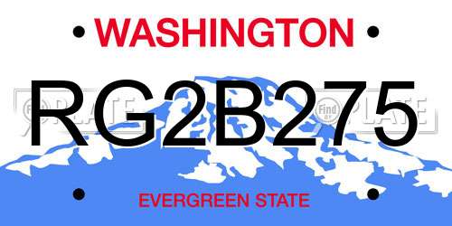 RG2B275 Washington License Plate