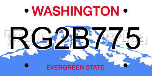RG2B775 Washington License Plate