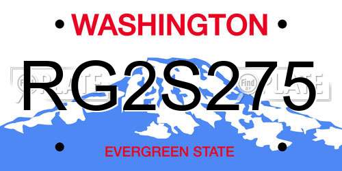 RG2S275 Washington License Plate