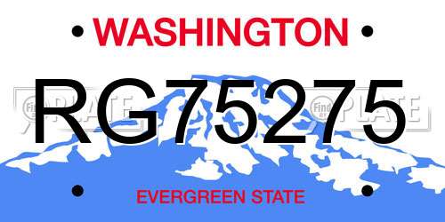 RG75275 Washington License Plate