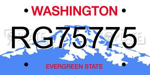 RG75775 Washington License Plate