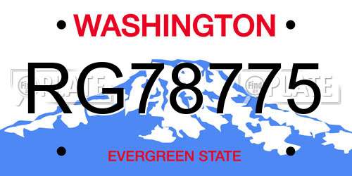 RG78775 Washington License Plate