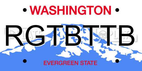 RGTBTTB Washington License Plate