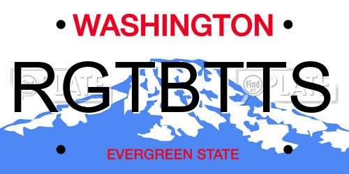 RGTBTTS Washington License Plate
