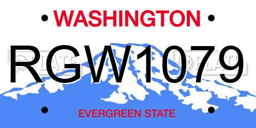 RGW1079 Washington License Plate