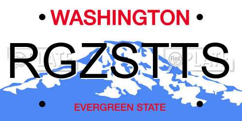 RGZSTTS Washington License Plate