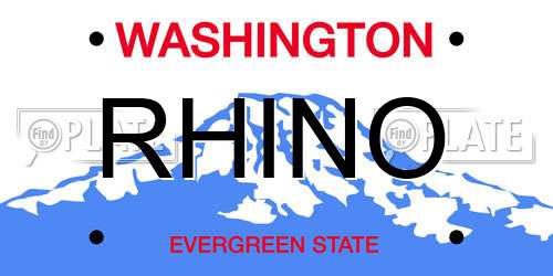 RHINO Washington License Plate