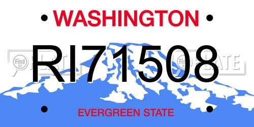 RI71508 Washington License Plate