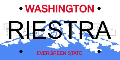 RIESTRA Washington License Plate