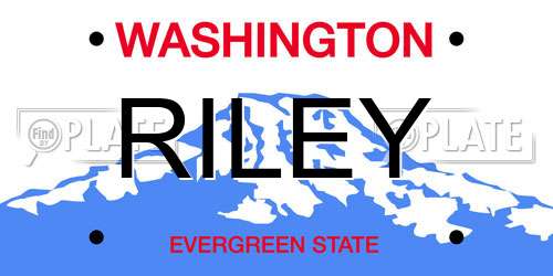 RILEY Washington License Plate