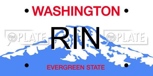 RIN Washington License Plate