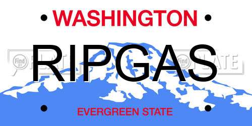 RIPGAS Washington License Plate
