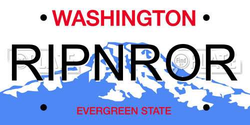 RIPNROR Washington License Plate