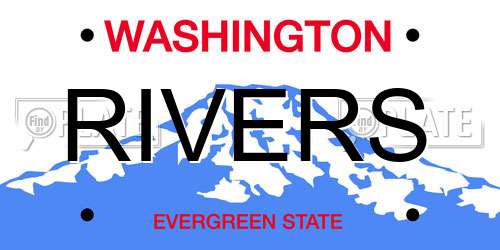 RIVERS Washington License Plate
