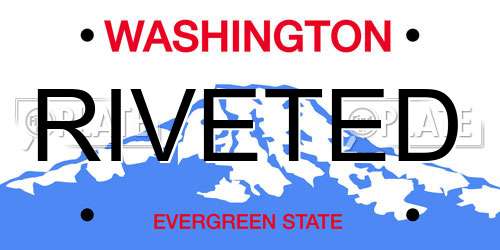 RIVETED Washington License Plate
