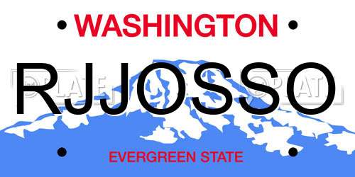 RJJOSSO Washington License Plate