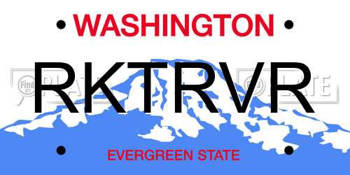 RKTRVR Washington License Plate