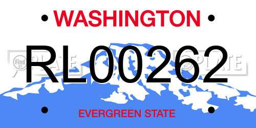 RL00262 Washington License Plate