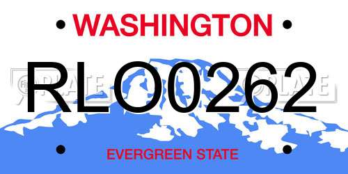 RLO0262 Washington License Plate