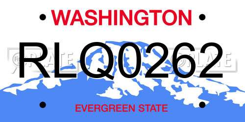 RLQ0262 Washington License Plate
