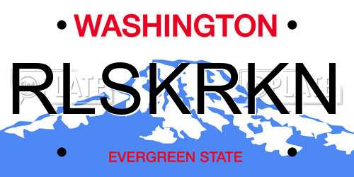 RLSKRKN Washington License Plate