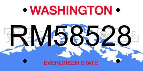 RM58528 Washington License Plate