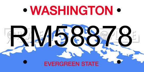 RM58878 Washington License Plate