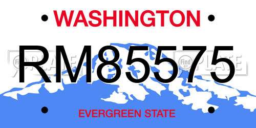 RM85575 Washington License Plate