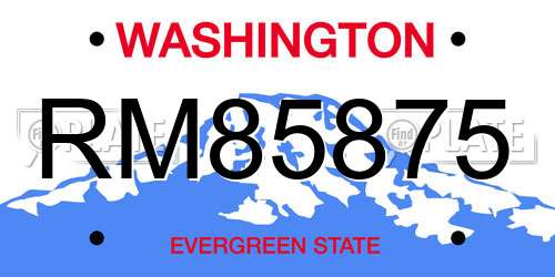 RM85875 Washington License Plate