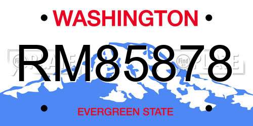 RM85878 Washington License Plate