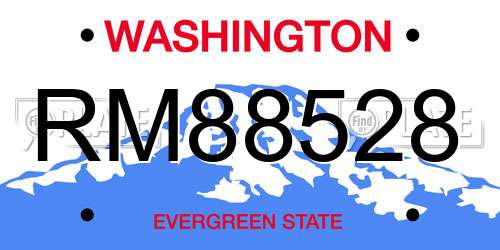 RM88528 Washington License Plate
