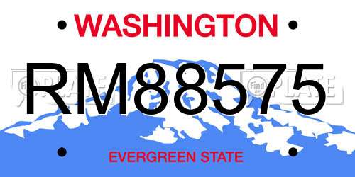 RM88575 Washington License Plate