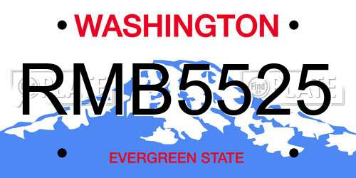 RMB5525 Washington License Plate