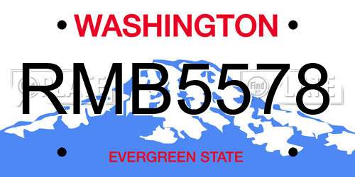 RMB5578 Washington License Plate