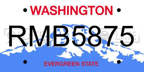 RMB5875 Washington License Plate