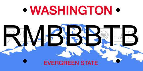 RMBBBTB Washington License Plate