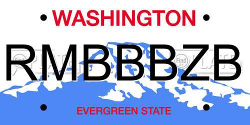 RMBBBZB Washington License Plate