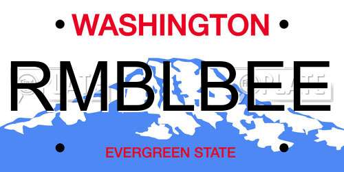 RMBLBEE Washington License Plate