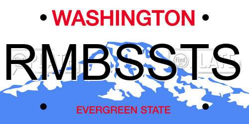 RMBSSTS Washington License Plate
