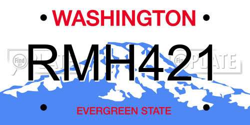 RMH421 Washington License Plate