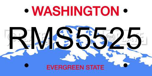 RMS5525 Washington License Plate