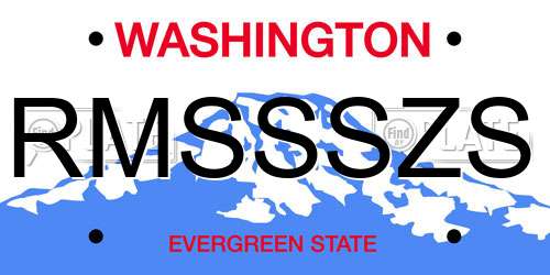 RMSSSZS Washington License Plate