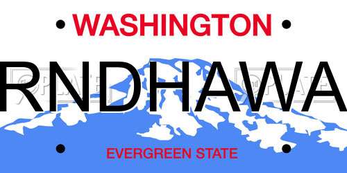 RNDHAWA Washington License Plate