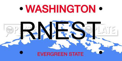 RNEST Washington License Plate