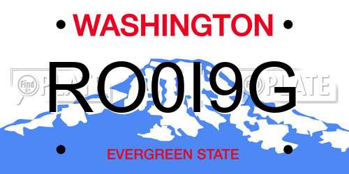 RO0I9G Washington License Plate
