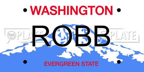 ROBB Washington License Plate