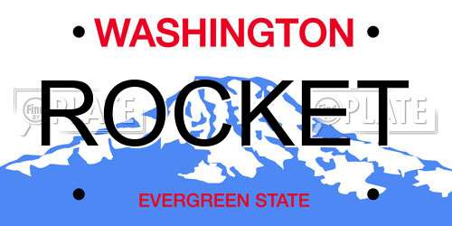 ROCKET Washington License Plate