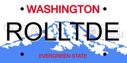 ROLLTDE Washington License Plate