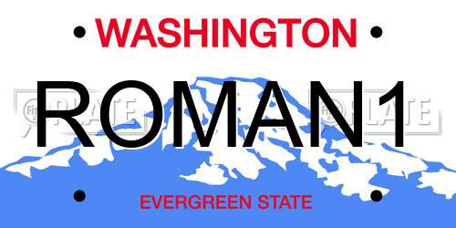ROMAN1 Washington License Plate